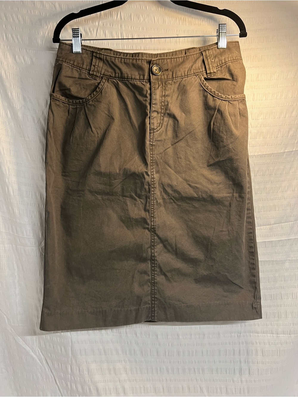 Banana Republic Women’s Casual Khaki Midi Skirt - Classic A-Line